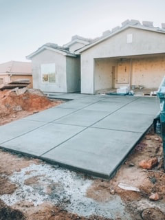 house concrete driveway after being installed